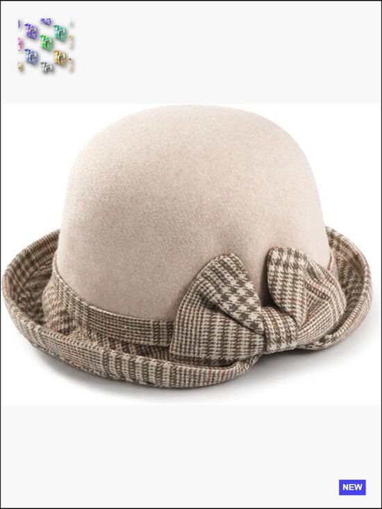 Vintage Felt Cloche Hat Floral Fedora Bucket Bowler Winter Retro Chic main image 5